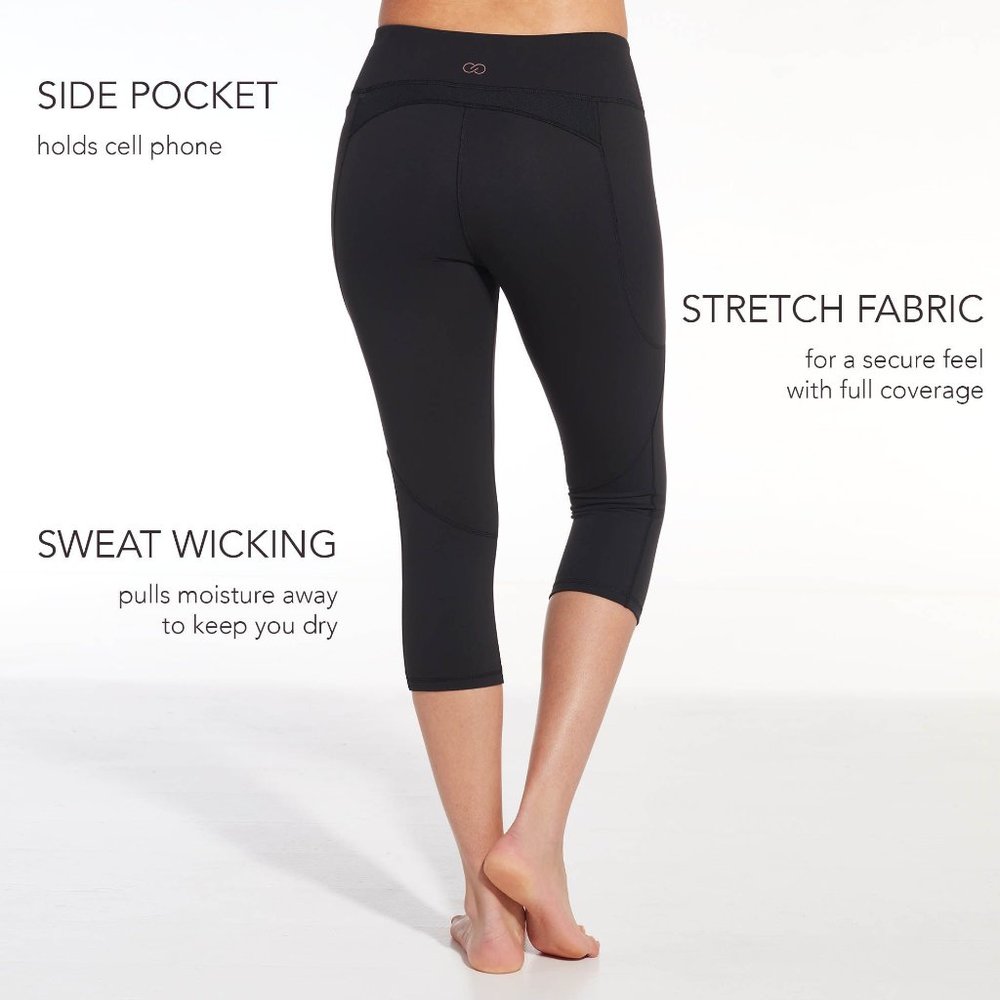 Calia Essential Crossover Tight Fit Workout Capris